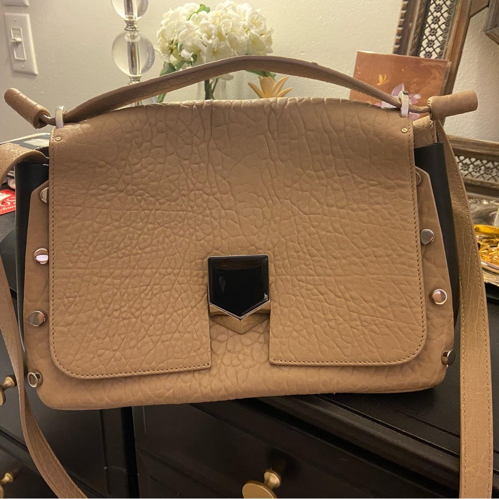 Jimmy Choo Lockett City Grainy Leather Beige Bag - Picture 11 of 14